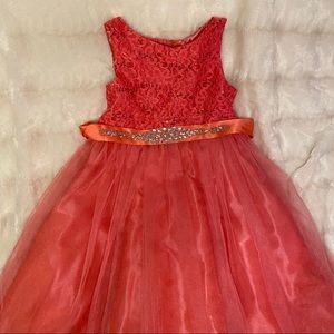Beautiful luxurious coral dress for girls!